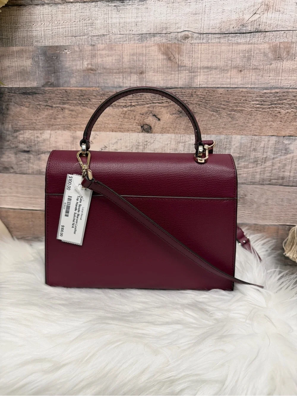Kate Spade Maroon/Burgundy Leather Top Handle Satchel